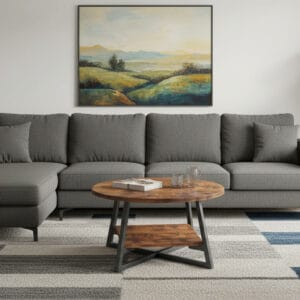 Round Coffee Table, Small Circle Coffee Table with Storage