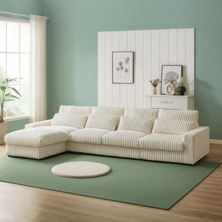 Ball & Cast 126" Oversized Corduroy Modular Sectional Sofa