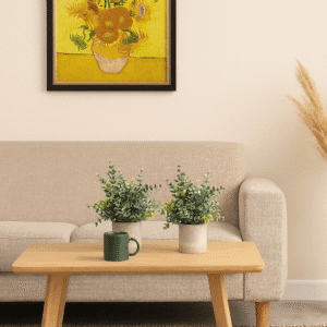 2 Pack Small Fake Plants Eucalyptus Potted Artificial Plants