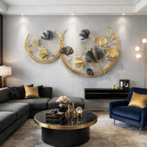 3D Metal Wall Art Decor Handmade Large Ginkgo Leaf